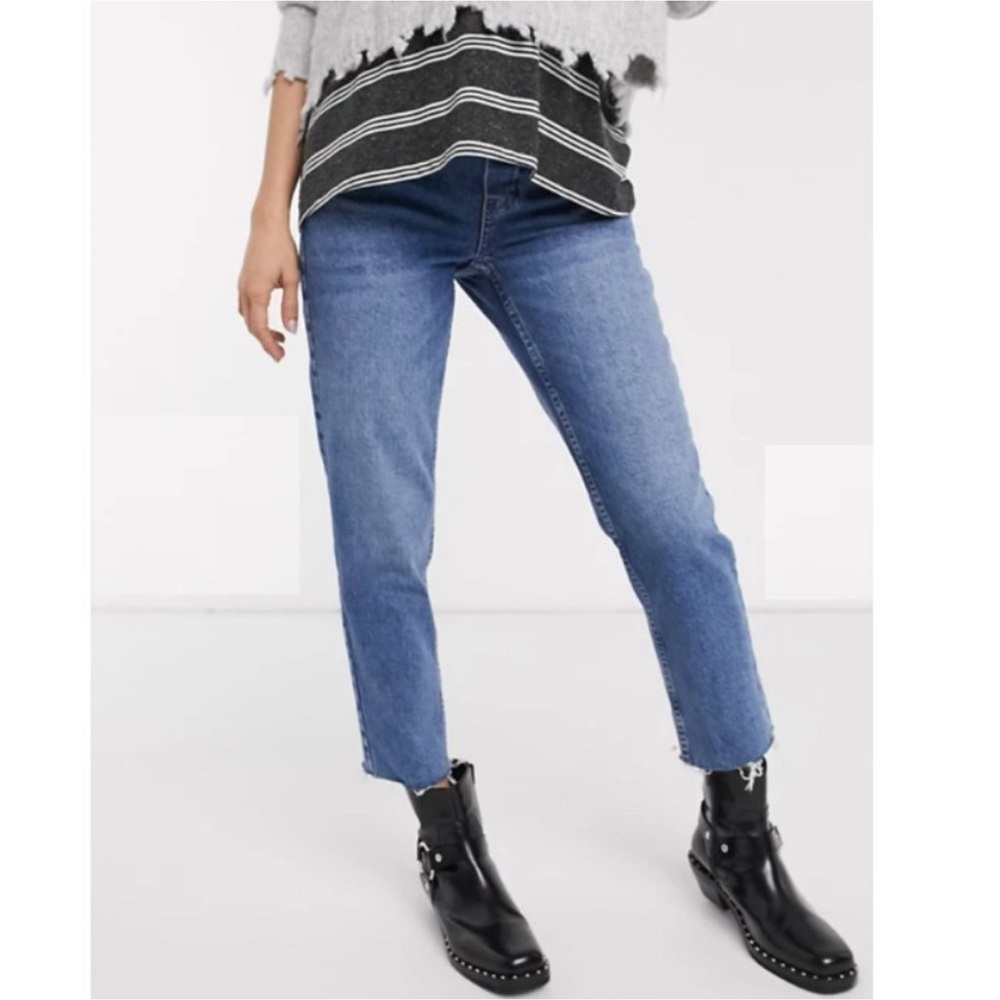 TOPSHOP Maternity straight overbump jeans EUC